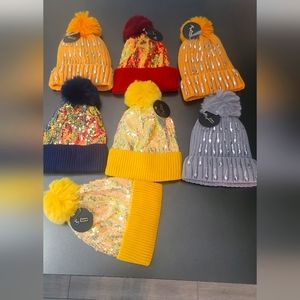 7 beautiful sparkles beanie's one size for  women, very warm and stylish.